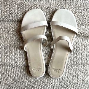 Worn once - Abercrombie white strappy sandals